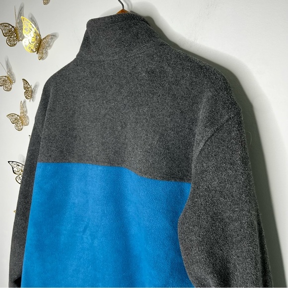 🦋🌙 COLUMBIA | Gray and Blue Color Block Fleece Zip Up Jacket - Picture 6 of 8